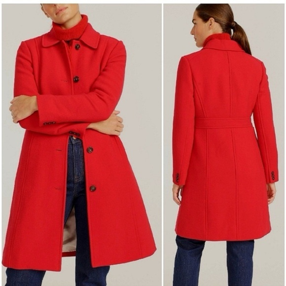 J. Crew Vibrant Red Trench Coat
